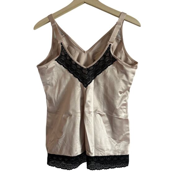 Ruby Ribbon Cami Womens 42 Bra Tummy Control Cream Black Lace - Picture 3 of 6